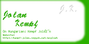 jolan kempf business card